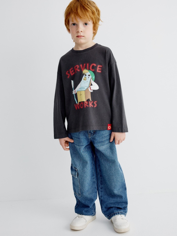 джинсы cargo для мальчиков от бренда sela вид слева