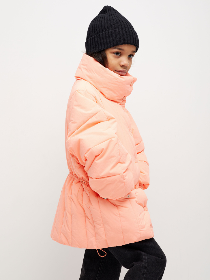 Оверсайз куртка с высоким воротником для девочек (оранжевый, 134/ 9-10 YEARS) от Sela