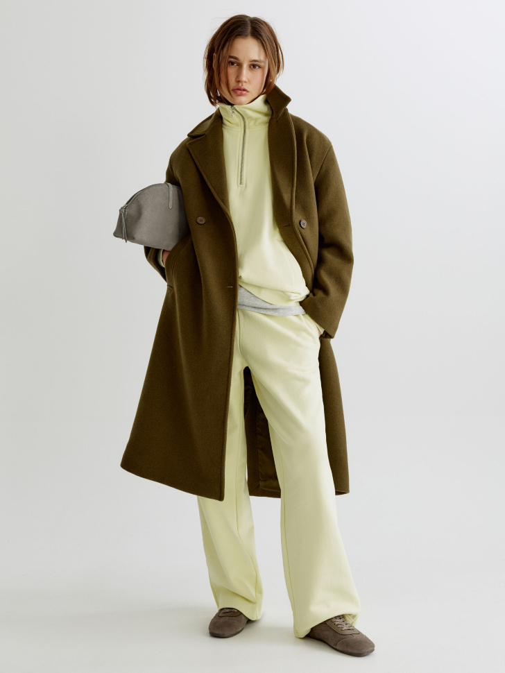 Прямые брюки Sela из футера, желтый, арт. 40568