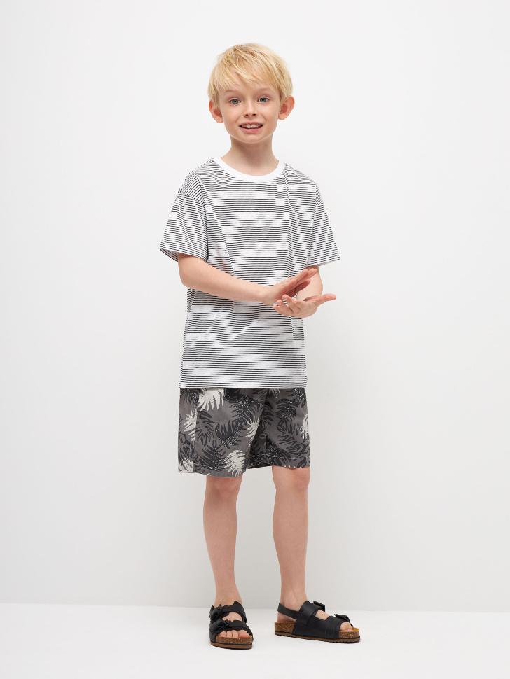 Хлопковые шорты для мальчиков (серый, 140) sela 4680129597702 - фото 1