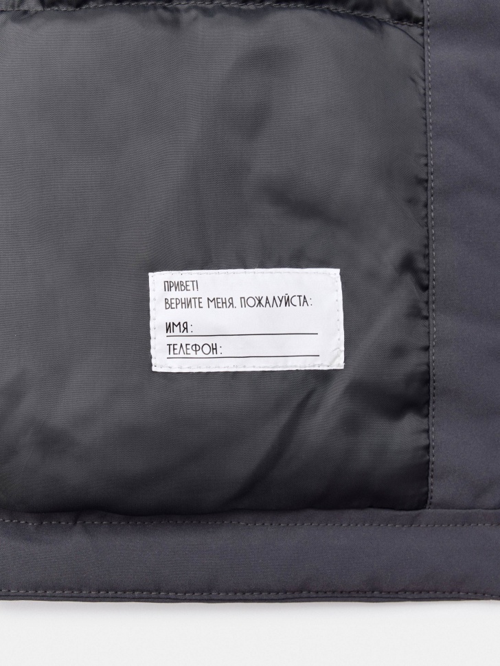 куртка с капюшоном для мальчиков из синтепона спереди