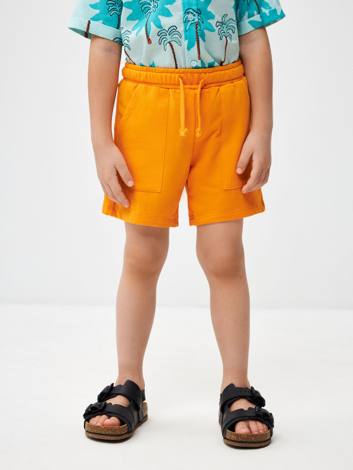 Трикотажные шорты для мальчиков (оранжевый, 104) sela 4680168588716 - фото 2