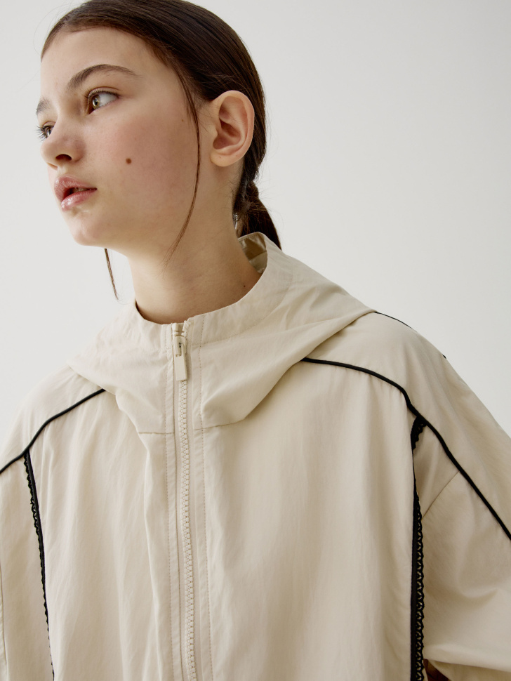 ветровка из смесового хлопка для девочек из россии вид сбоку