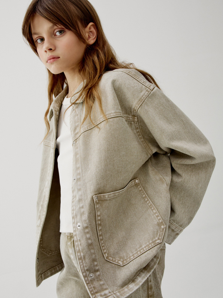 

Джинсовая куртка-рубашка для девочек, SL6804051123