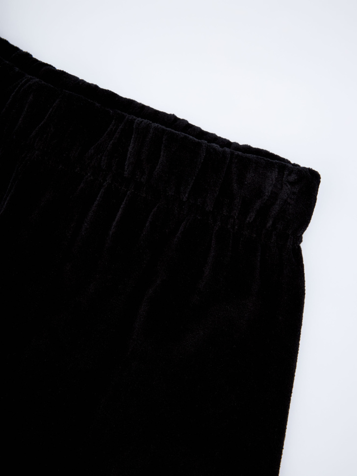 Черная вельветовая пижама со стразами для девочек - фото 7