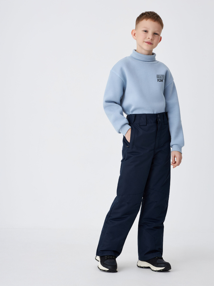Утепленные брюки для мальчиков (синий, 134)