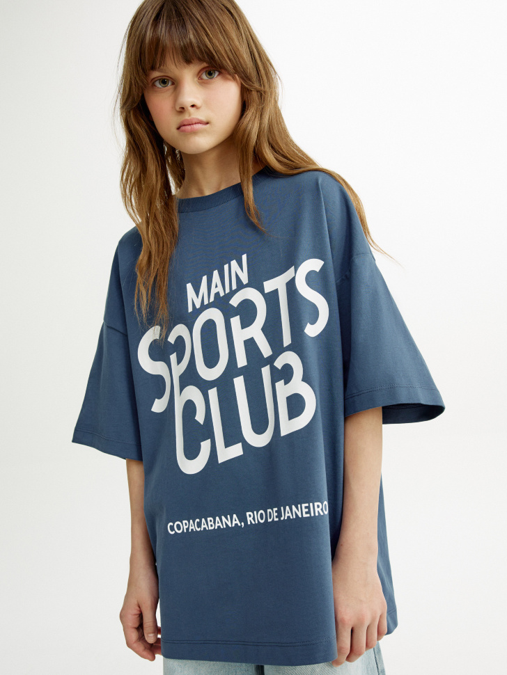 Футболка оверсайз с принтом для девочек 1299₽