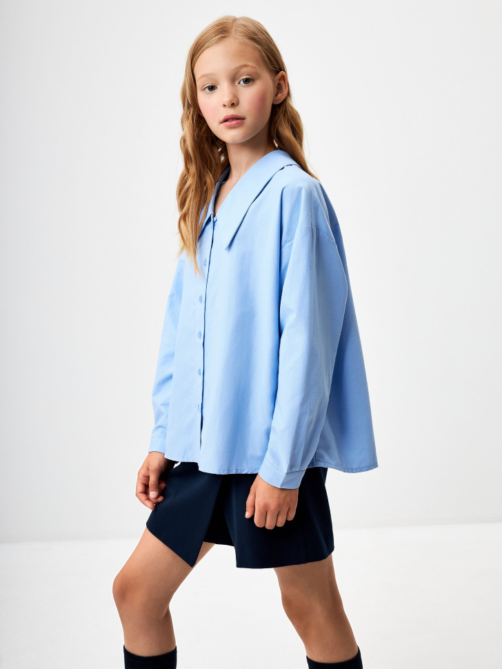 

Блузка с фигурным воротником для девочек