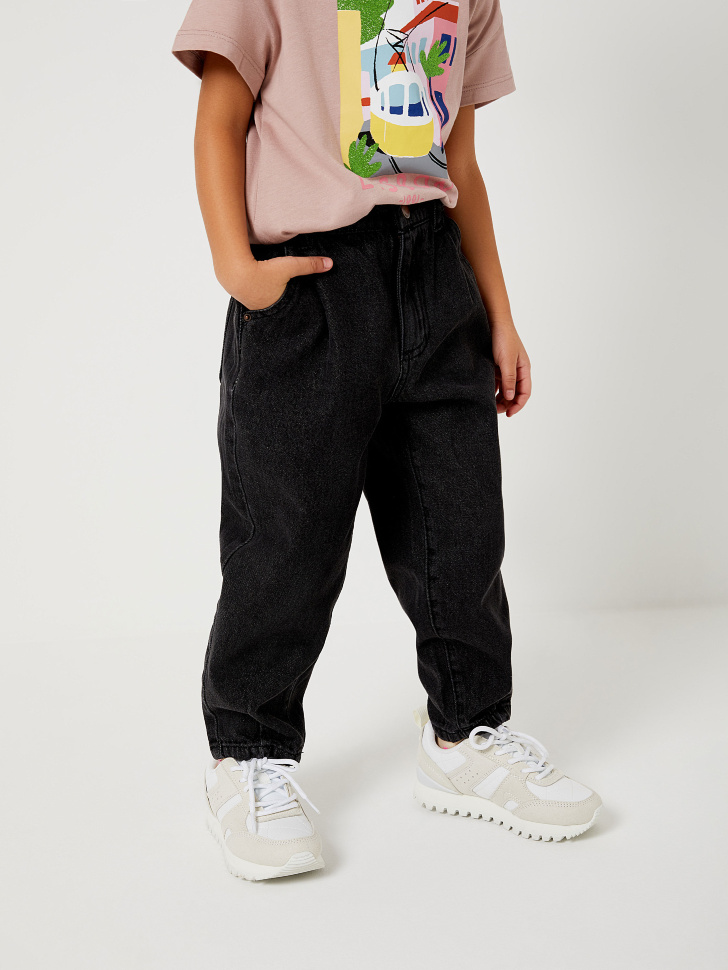 

Джинсы slouchy для девочек, Черный