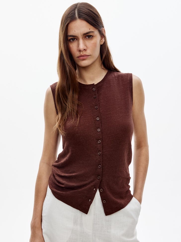 

Топ на пуговицах из льна, SL6805010228