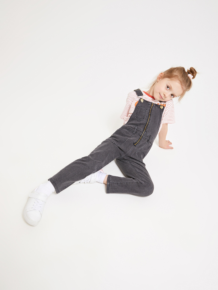 джинсовый комбинезон для девочек (серый, 92/ 2-3 YEARS)