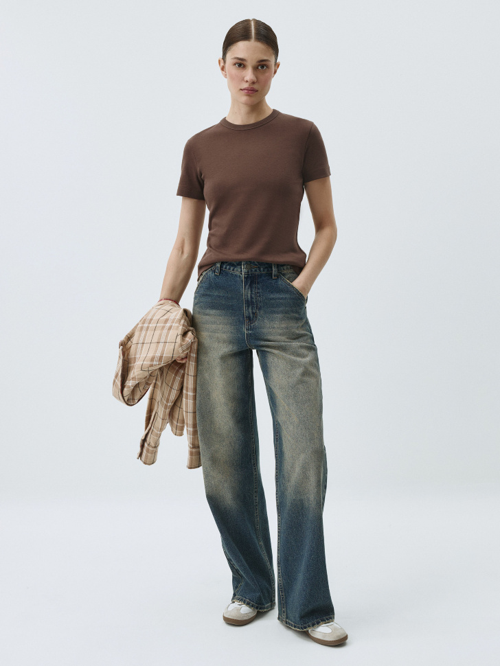 Джинсы Wide Leg с тинтом