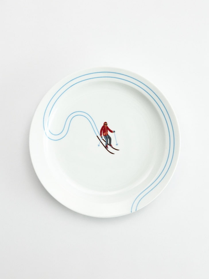 Обеденная тарелка из фарфора, белый, арт. art001