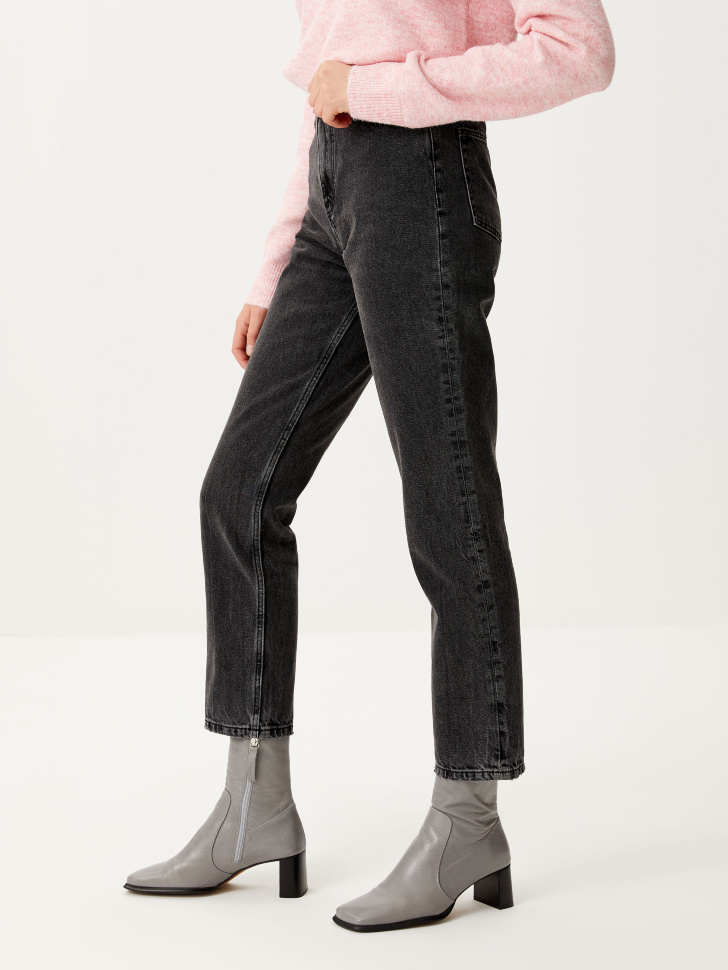Укороченные джинсы Mom fit (серый, XXS) от Sela