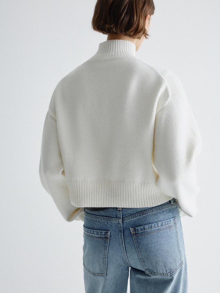 укороченный вязаный джемпер с содержанием шерсти 4610517268259 в интернет магазине