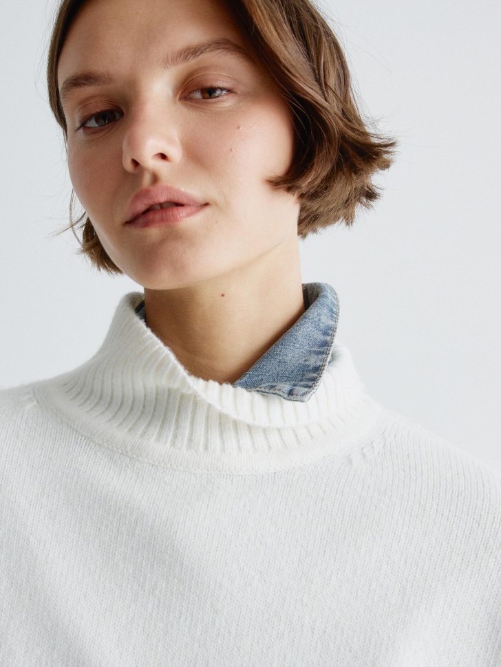 укороченный вязаный джемпер с содержанием шерсти 4610517268259 с промокодом