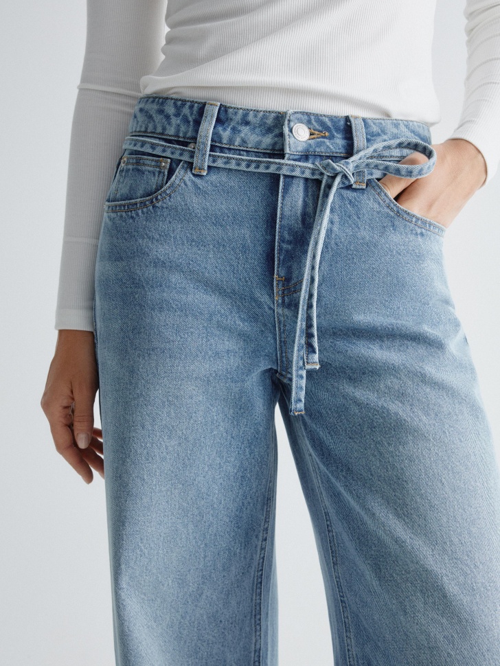 джинсы wide leg с поясом 4610517241641 по акции