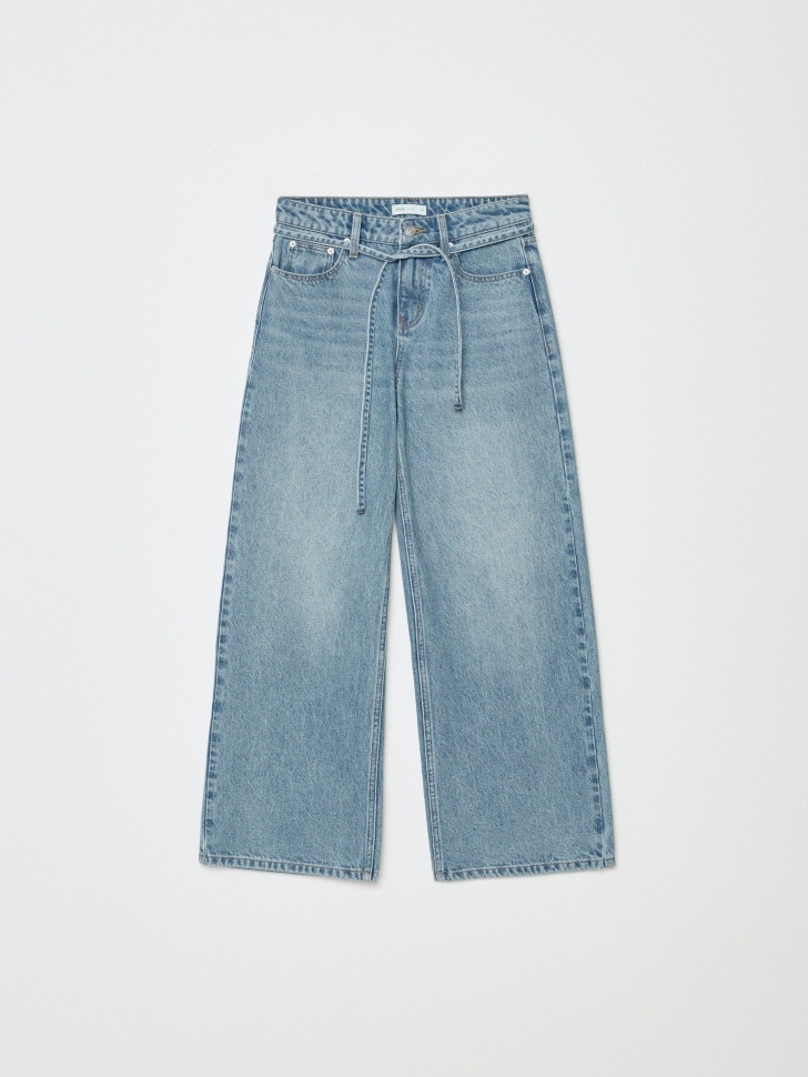 джинсы wide leg с поясом 4610517241641 со скидкой