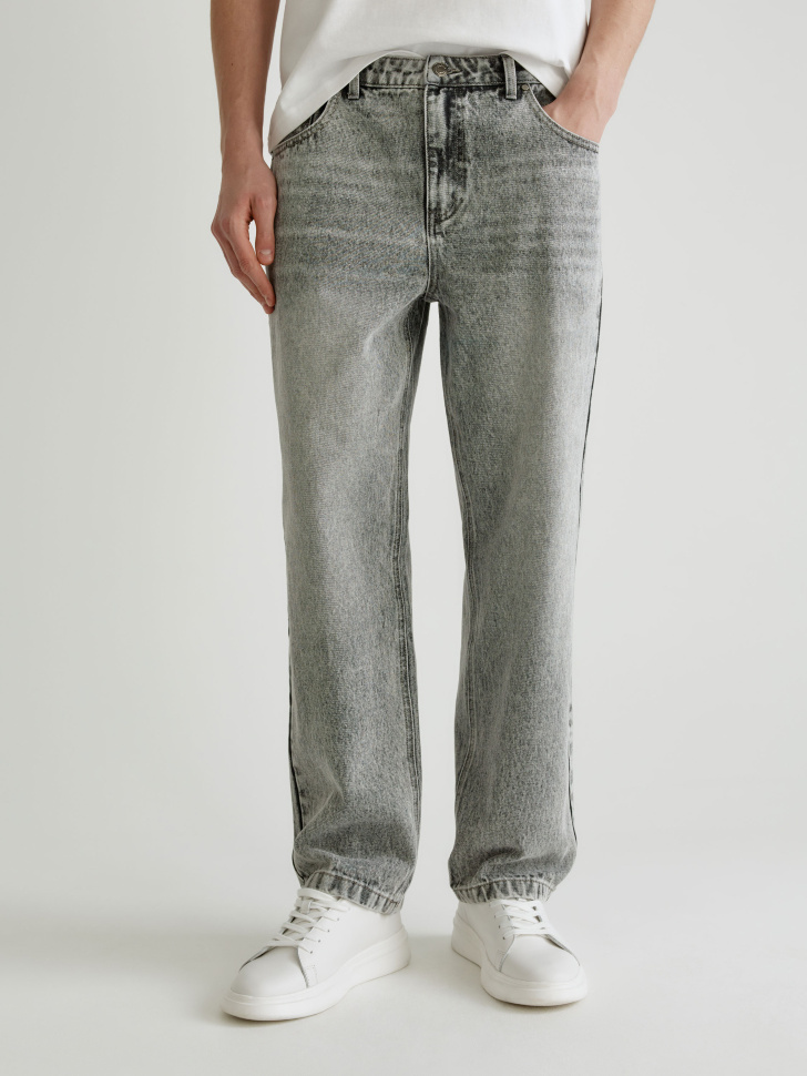 джинсы straight fit со средней посадкой от бренда sela вид слева