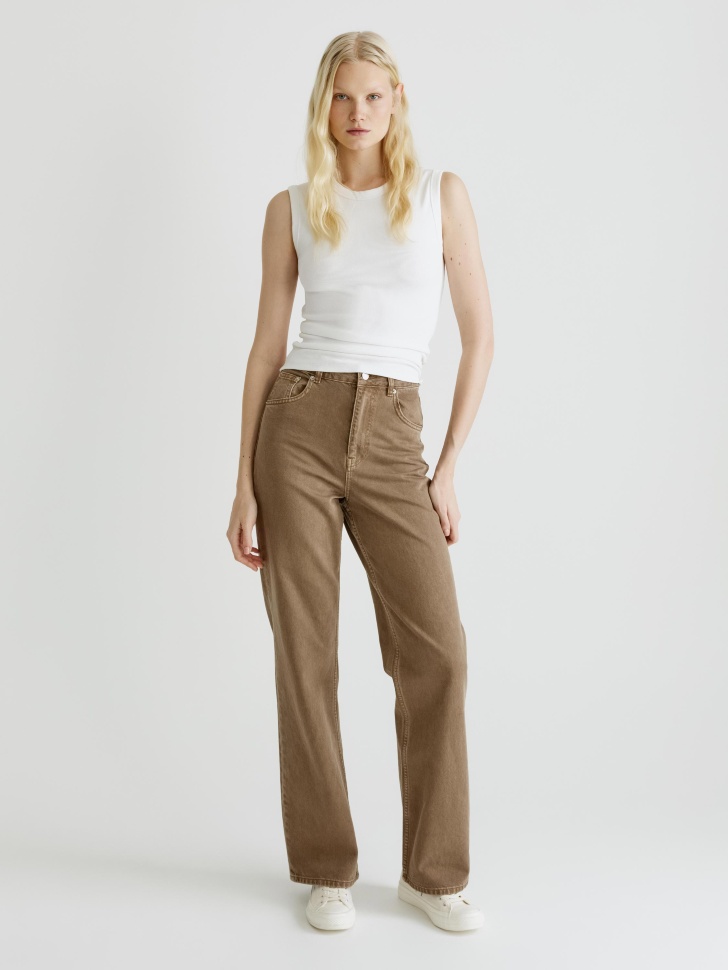 джинсы wide leg tall из хлопка спереди