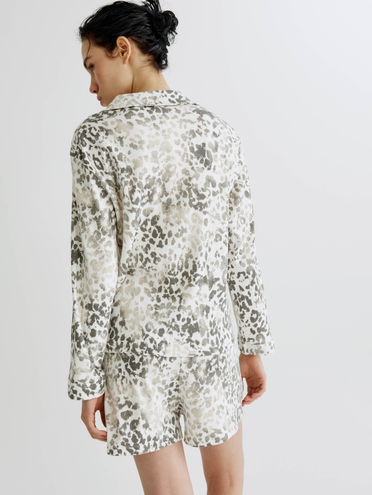 пижама с принтом из хлопка из россии вид сбоку