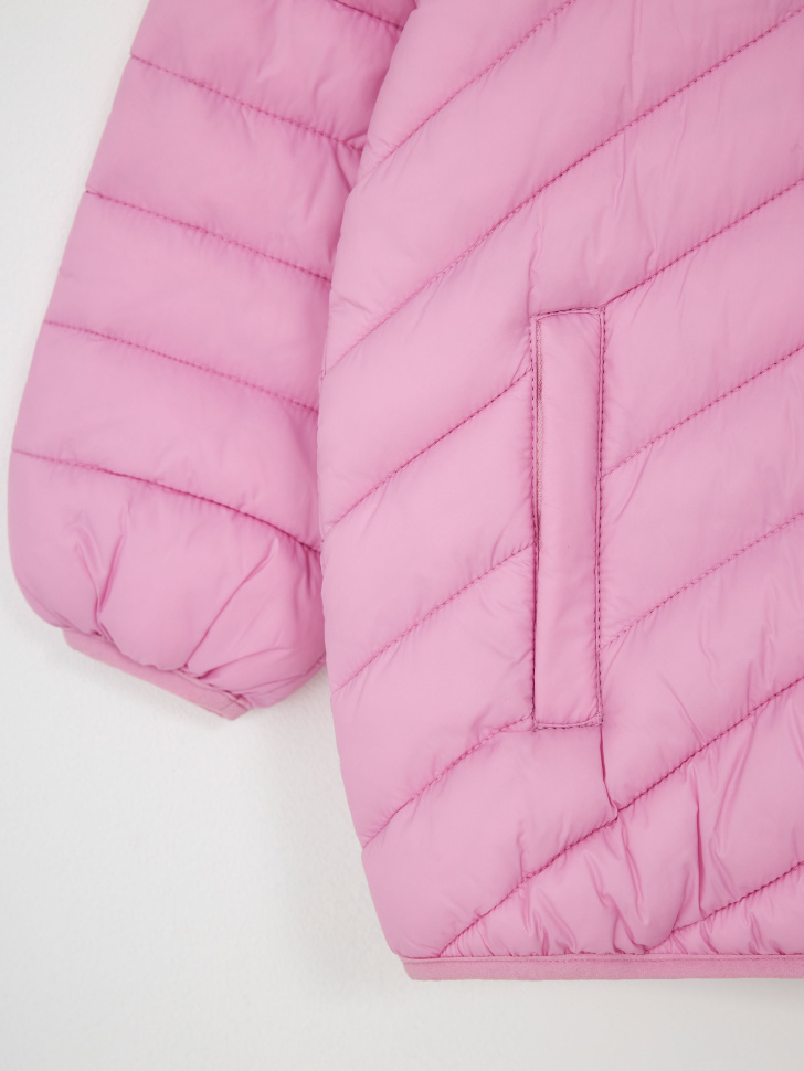 Стеганая куртка с капюшоном для девочек (розовый, 110) sela 4680168231711 - фото 6
