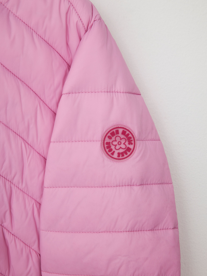 Стеганая куртка с капюшоном для девочек (розовый, 110) sela 4680168231711 - фото 7