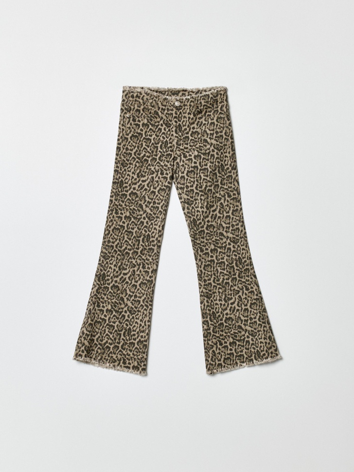 Джинсы Sela Bootcut леопардовые для девочек, разноцветный, арт. 35820