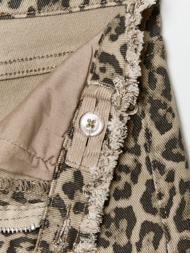 леопардовые джинсы bootcut для девочек из россии вид сбоку