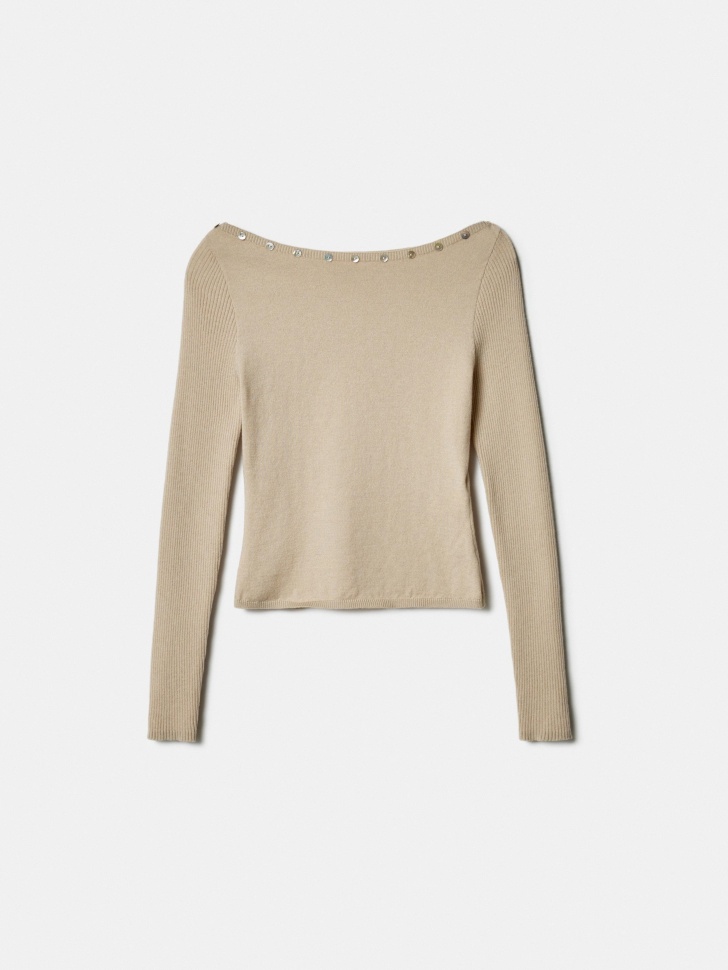 вязаный джемпер с содержанием шерсти из линейки  young из россии вид сбоку