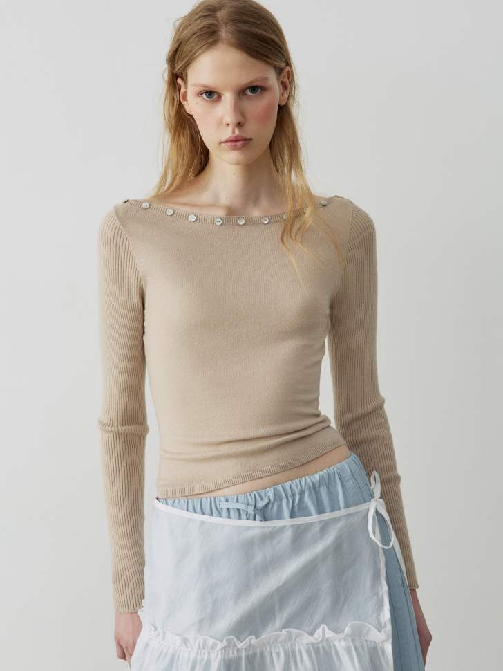 Вязаный джемпер SELA Young с шерстью, бежевый, арт. 40582