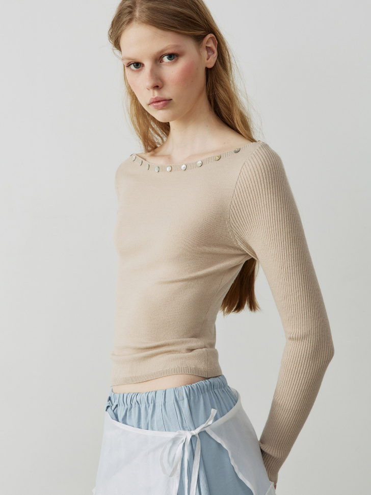 вязаный джемпер с содержанием шерсти из линейки  young по цене 2799 руб вид справа