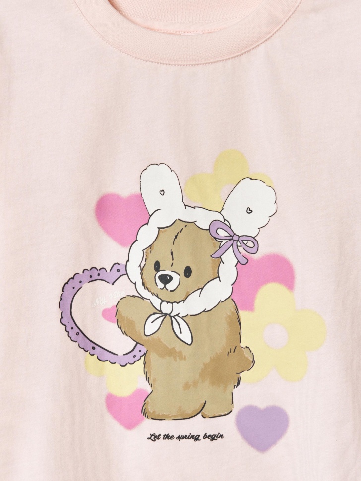 футболка с принтом для девочек от бренда sela вид слева