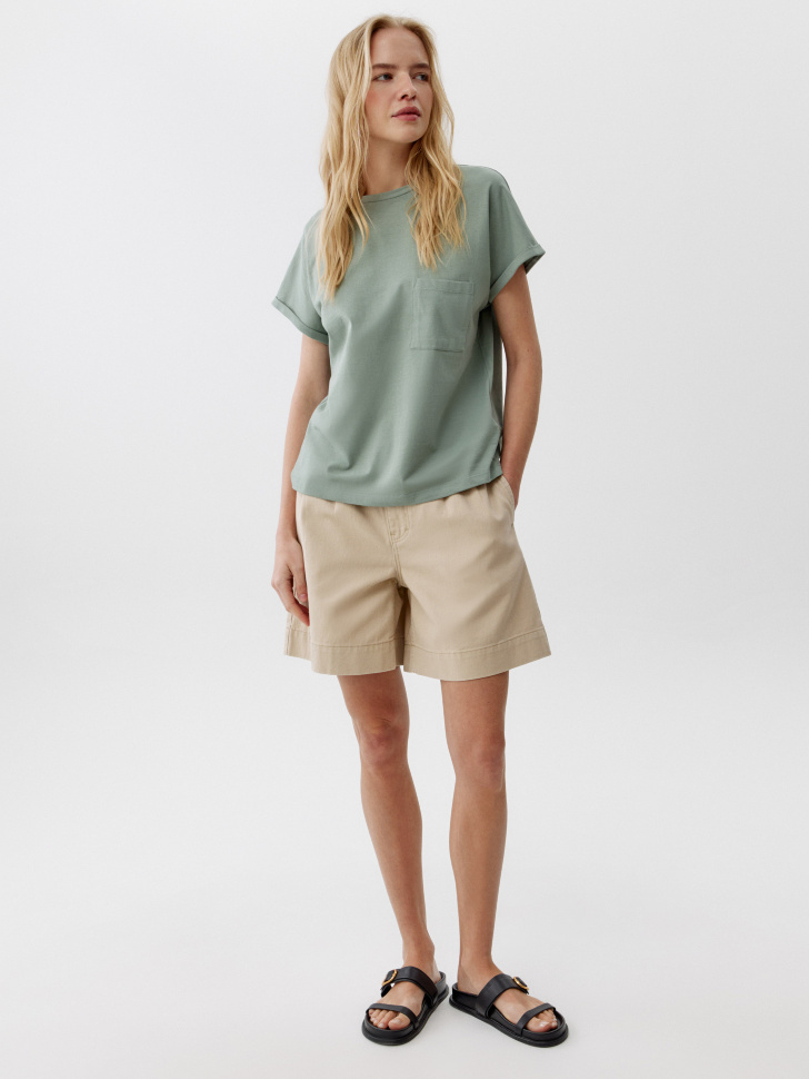 футболка оверсайз с карманом от бренда sela вид слева