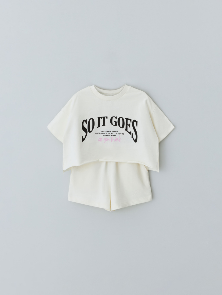 

Комплект из футболки и шорт для девочек, 4804043701