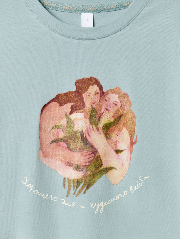 футболка из коллекции art people с анастасией рыбаковой из хлопка спереди