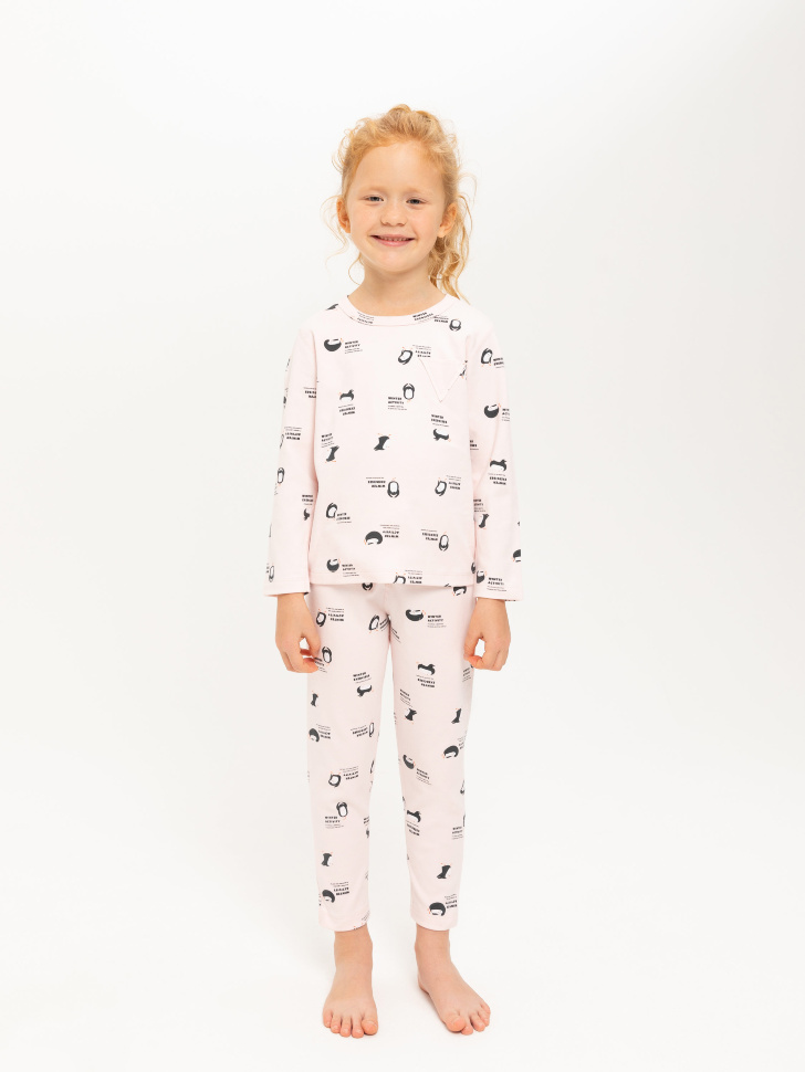 пижама для девочек (розовый, 104-110 (4-5 YEARS)) sela 4603375127554 - фото 1