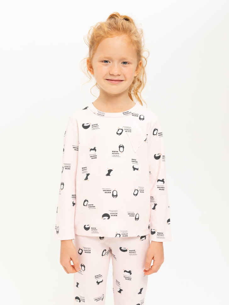 пижама для девочек (розовый, 104-110 (4-5 YEARS)) sela 4603375127554 - фото 2