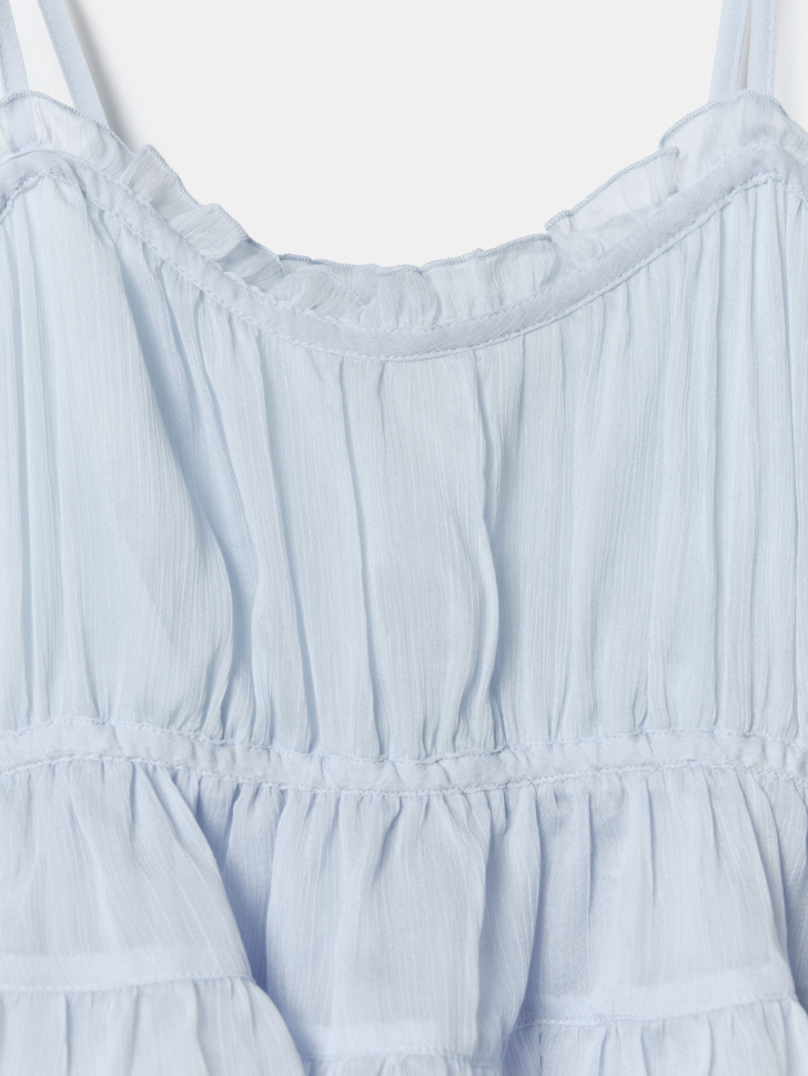 топ из шифона с оборкой из линейки  young от бренда sela вид слева