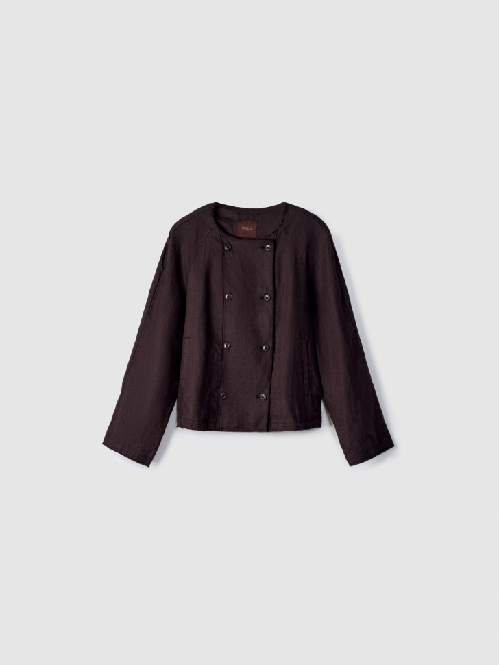 легкая двубортная куртка из льна премиум качества 4610517849182 фотография