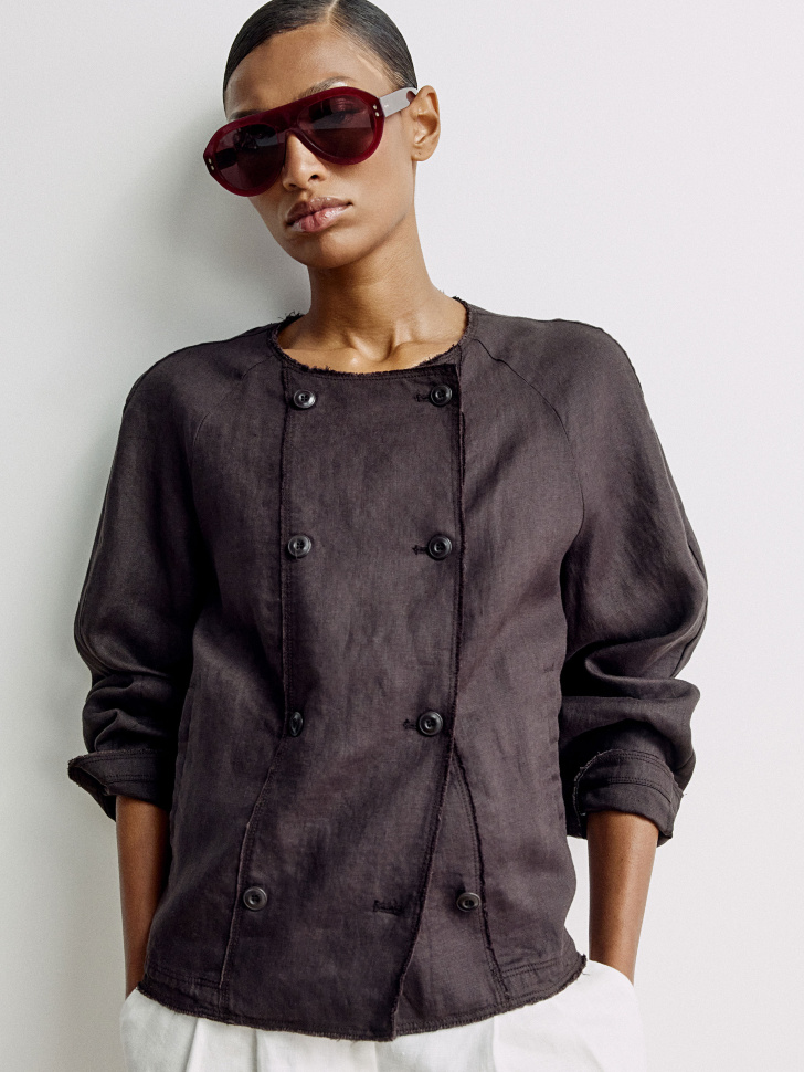 Легкая двубортная куртка из льна премиум качества 8999₽