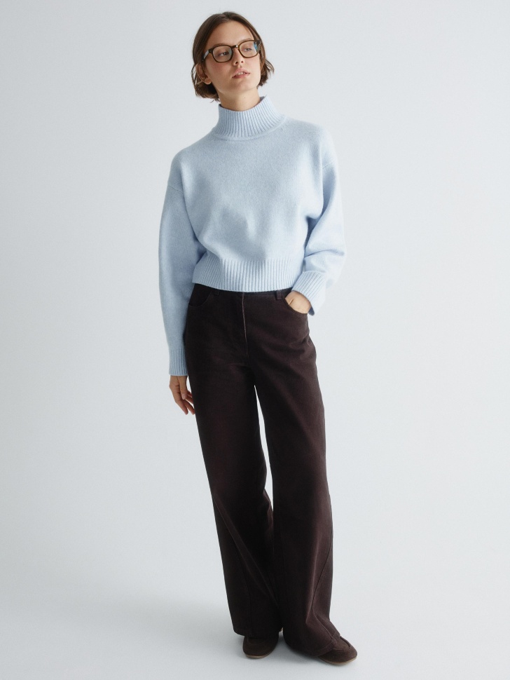 укороченный вязаный джемпер с содержанием шерсти 4610517268297 по акции