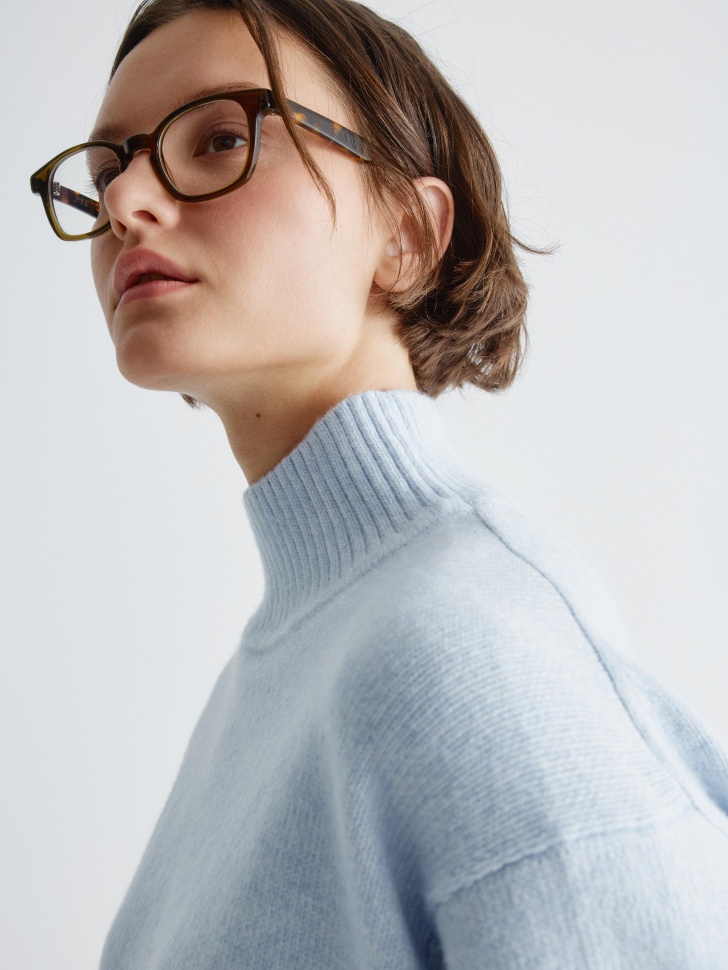 укороченный вязаный джемпер с содержанием шерсти 4610517268297 по низкой цене