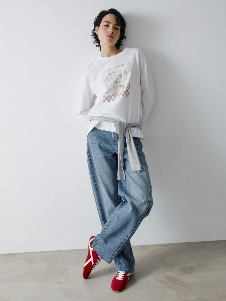 лонгслив оверсайз с принтом 4610517383105 по акции