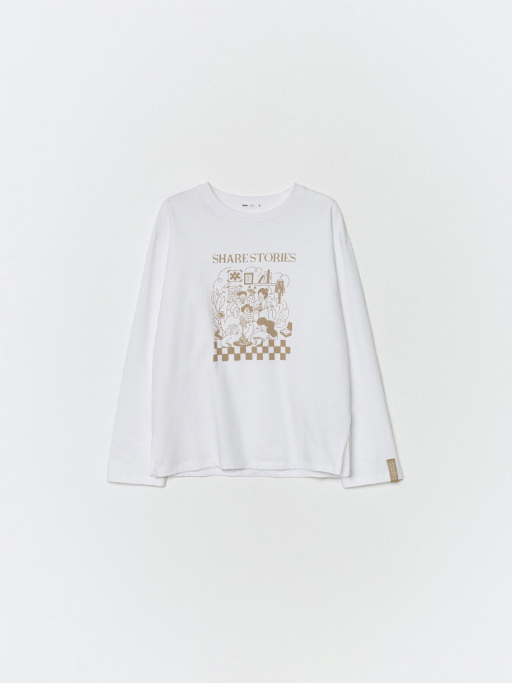 лонгслив оверсайз с принтом 4610517383105 по низкой цене