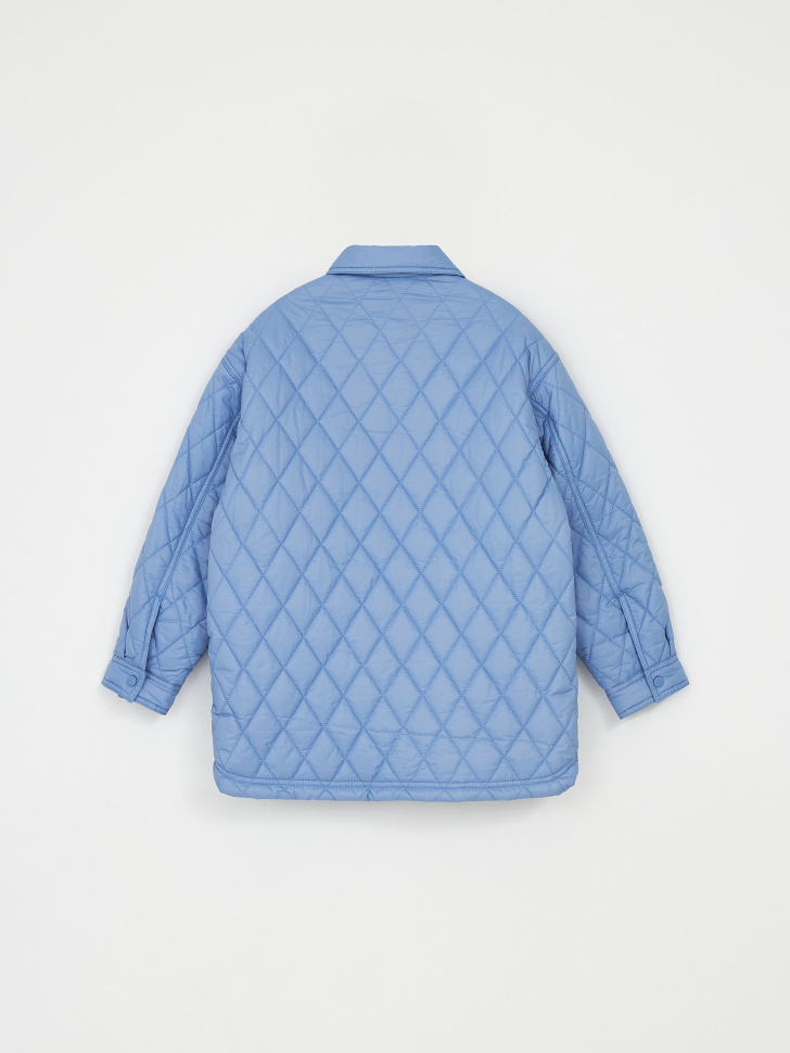 Утепленная куртка-рубашка для девочек (голубой, 158) sela 4680168256530 - фото 6