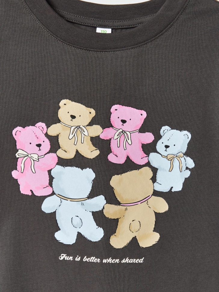 футболка с принтом для девочек от бренда sela вид слева