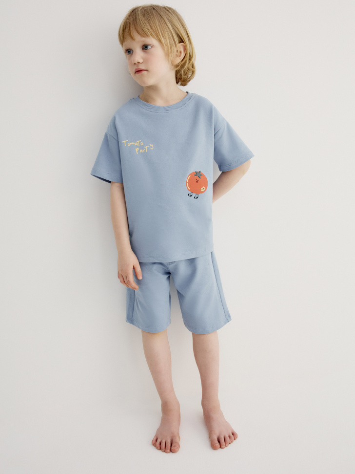 Пижама SELA с принтом для мальчиков, голубой, арт. 45072