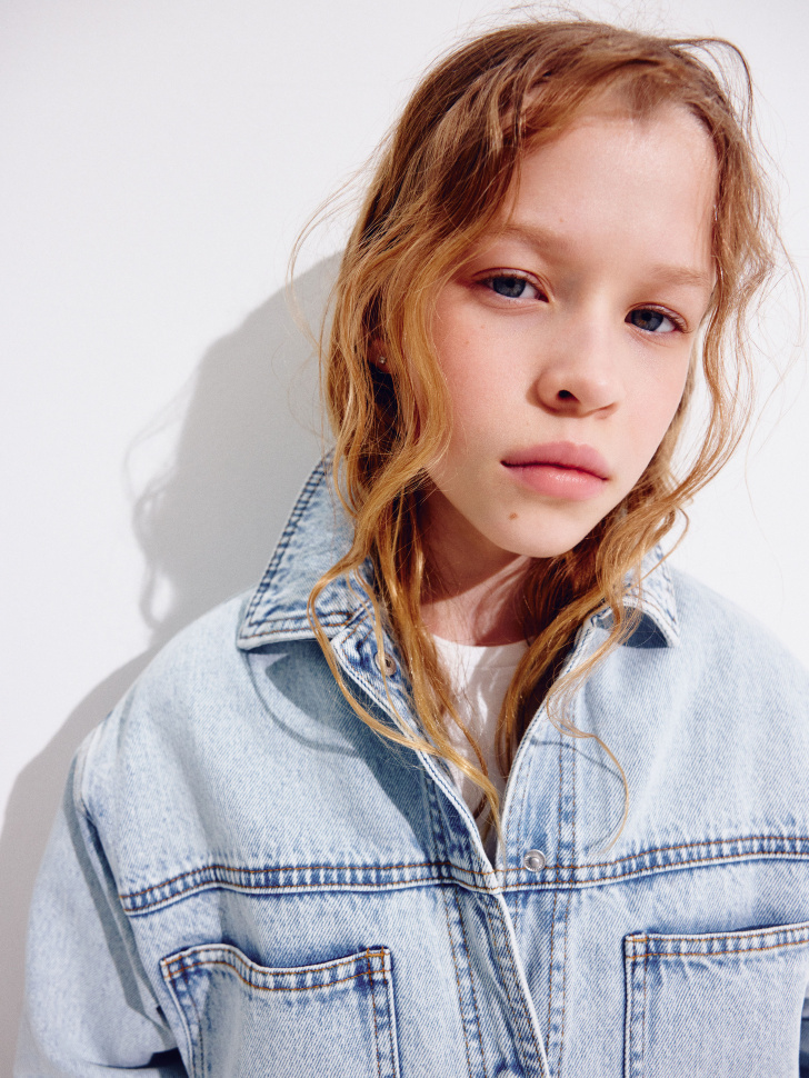 Джинсовая куртка-рубашка для девочек 3299₽