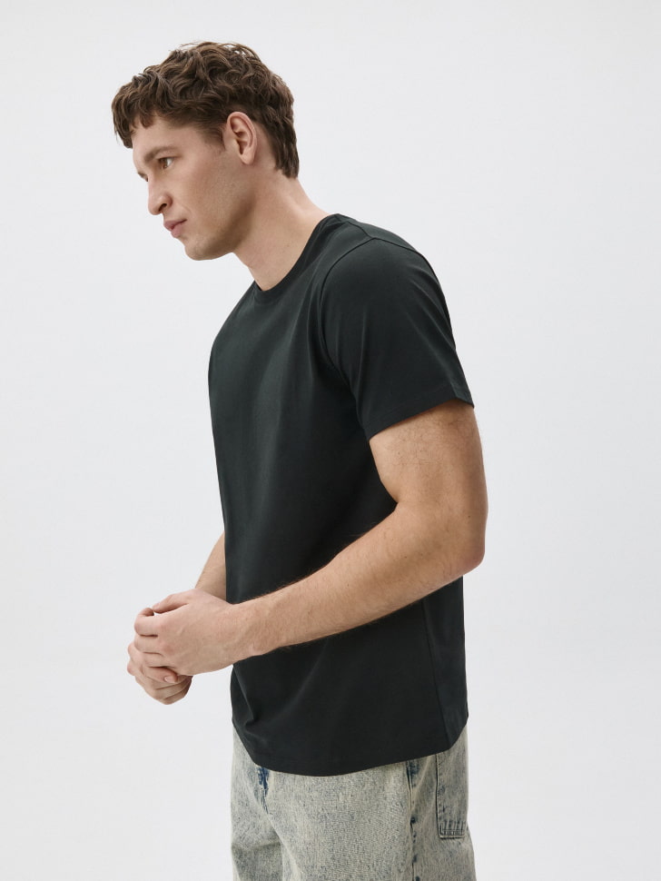 футболка adam slim fit базовая для взрослого возраста с изнаночной стороны